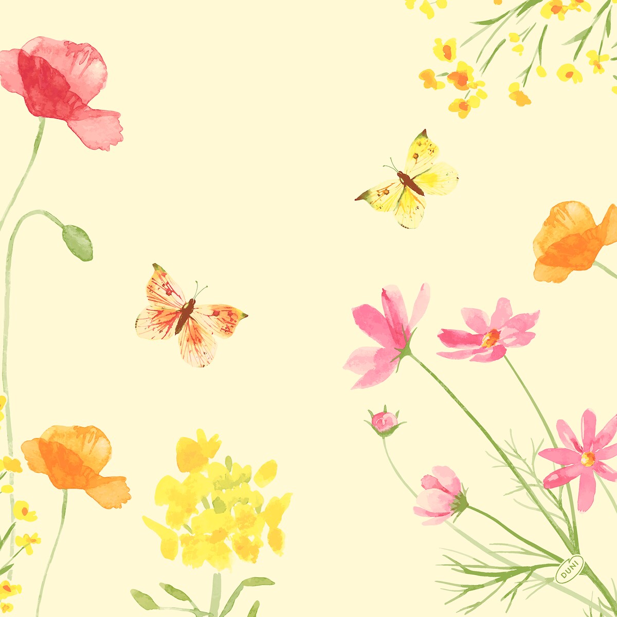 Duni Dunisoft®-Serviette 40 x 40 cm Poppy Field, 360 Stk/Krt (6 x 60 Stk) Image