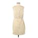 BCBGeneration Casual Dress - Mini Crew Neck Sleeveless: Tan Print Dresses - Women's Size Small