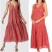 Anthropologie Dresses | Anthropologie Joie Tea Rose Pink Sleeveless Ikat Tiered Ruffle Maxi Dress | Color: Pink/Red | Size: M