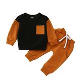 Qufokar Going Home Outfit Baby Boy Kids Outfits Size 7 Toddler Boys Girls Long Sleeve Patchwork T Shirt Tops Pants Outfits