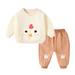 Qufokar Fall Clothes Baby Little Girl Outfits 5T Children Kids Toddler Baby Boys Girls Long Sleeve Cute Cartoon Animals Sweatshirt Pullover Tops Cotton Trousers Pants Outfit Set 2Pcs Clothes