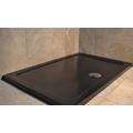 Diamond Low Profile 35mm Rectangle Central Waste Stone Resin Black Matt Shower Tray Various Sizes Inc FREE Shower Waste (1400x800)