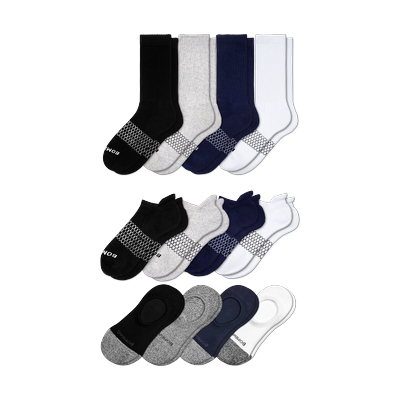 Men's Best Seller Socks 12-Pack - Mixed - Medium - Cotton Blend - Bombas