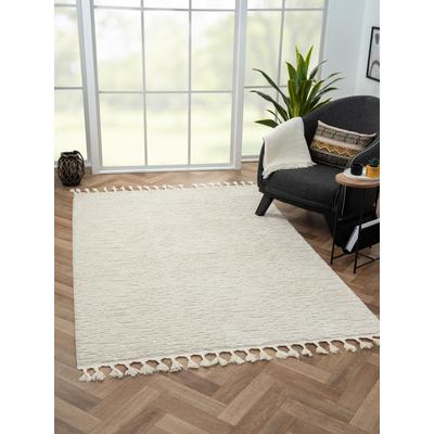 Hochflor-Teppich "Moroccan Pureness", weiß, B:160cm H:24mm L:230cm, Polypropylen (PP), Polyester, MYFLAIR MÖBEL & ACCESSOIRES, Teppiche, moderner Teppich, Uni Farben, flauschig weich durch Hochflor Image