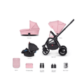 Venicci Turisso 3 in 1 Travel System 9 Piece Bundle - Flamingo