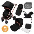Ickle Bubba Stomp V4 All in One Travel System with ISOFIX Base - Midnight Bronze