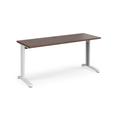 Office Desk | Rectangular Desk 1600mm | Walnut Tops With White Frames | 600mm Depth | TR10