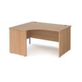 Office Desk | Left Hand Corner Desk 1400mm | Beech Top And Panel End Leg | Maestro 25