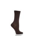 1 Pair Dark Brown Cotton Touch Anklet Socks Ladies 2-5 Ladies - Falke