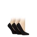 3 Pair Black Cotton Rich Shoeliners Ladies Small/Medium - SOCKSHOP