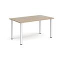 Rectangular silver radial leg meeting table 1400mm x 800mm - barcelona walnut