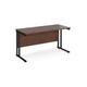 Office Desk | 1400mm Rectangular Desk With Cantilever Leg | Walnut Tops With Black Frames | 600mm Depth | Maestro 25