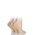 3 Pair Natural Cotton Rich Shoeliners Ladies Small/Medium - SOCKSHOP