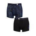 Boys 2 Pack CR7 Cotton Boxer Shorts Blue Print/Black 13-15 Years
