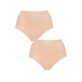 Ladies 2 Pack Ambra Seamless Smoothies Full Brief Underwear Rose Beige UK 12-14