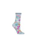 Ladies 1 Pair Thought Laney Floral Organic Cotton Socks Foam Blue 4-7