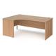 Office Desk | Left Hand Corner Desk 1800mm | Beech Top And Panel End Leg | Maestro 25