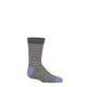 Kids 1 Pair Thought Sammie Stripe and Spot Recycled Polyester Fluffy Socks Dark Grey Marle 4-6 Years