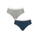 Ladies 2 Pack Sloggi GO Ribbed Hipster Briefs Blue Small