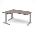 Office Desk | Left Hand Corner Desk 1600mm | Walnut Top With Silver Frame | 1200mm Depth | TR10 TDEL16SW