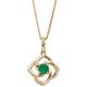 Elements Gold Cut Out Flower Emerald Pendant - Yellow Gold/Green