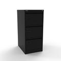 Silverline Executive 3 Drawer Individually Locking Foolscap Filing Cabinet - Black