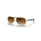 Ray-Ban Sunglasses Man Carbon Fibre - Gold Frame Brown Lenses 58-13