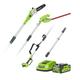 Greenworks G40PSHK2 40v Long Reach Hedge Trimmer & Pruner Combo with 2Ah battery and charger