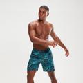 Men's Sport Allover 18" Swim Shorts Navy/Aqua