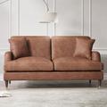 Faux Leather 2 Seater Sofa in Tan - Payton