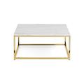 Small Square Marble Coffee Table with Gold Legs - Julian Bowen