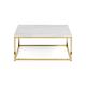 Small Square Marble Coffee Table with Gold Legs - Julian Bowen