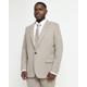 Mens River Island Big & Tall Beige Slim Fit Flannel Suit Jacket