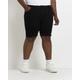 Mens River Island Big & Tall Skinny Fit Black Denim Shorts