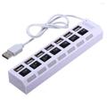 2.0 Hub USB Multi Splitter Use Power Adapter 7 Port Multiple Expander With Switch For PC