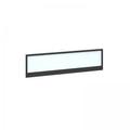 Straight glazed desktop screen 1400mm x 380mm - polar white with black