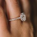 14K Rose Gold Wedding Ring Hidden Halo Moissanite Engagement 2.5 Ct Oval Cut Anniversary Promise Gift