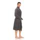 Bathrobe - Coral Fleece Shawl Collar Grey