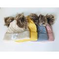 Custom Letter Infant Baby Toddler Fall Winter Knit Wool Pom Beanie Hat Cap