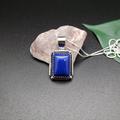 Socute925 Big Rectangle Blue Lapis Necklace Pendant With Silver Box Chain 18 Inches | Sterling Southwest