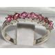 10K White Gold Natural Pink Tourmaline Womens Eternity Ring - Customizable Platinum, 9K, 10K, 14K, 18K Yellow, Rose Or