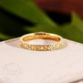 Diamond Full Eternity Band 14K Solid Yellow Gold Ring Wedding Exquisite Pattern Art Deco Dainty Matching Anniversary