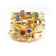 Tiny Birthstone Stacking Ring, Petite Gemstone Mothers Gold Stack Ring Sgrros-G