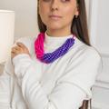 Handmade Pink & Purple Necklace For Women. Multistrand Bead Necklace. Multi Strand