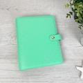A5 Organiser Ring Binder Personal Planner in Pu Leather- Filofax Compatible With Large 30mm Rose Gold Mechanism - Green Colour