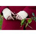 Hand-Knitted Mittens/Fingerless Gloves - Organic Wool White