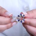 Diamond Ring Enhancer, Oval Unique Wedding Band, & Sapphire