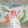 PVC Tablecloth Dinosaurs Children Multi Coloured Vinyl Table Cloth Wipe Clean Protector Modern Nursery School Plain Grey