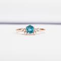 Mint Sapphire & Diamond Unique Engagement Ring in White/Yellow/Rose Gold Or Platinum Handmade