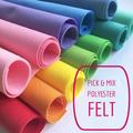 22cm X Polyester Felt Sheet - Pick & Mix Choose From 50+ Colours Soft Craft 1mm Thick